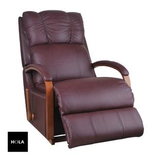 【HOLA】La-Z-Boy 單人全牛皮沙發/搖椅式休閒椅RHT532-酒紅色(RHT532-酒紅色)