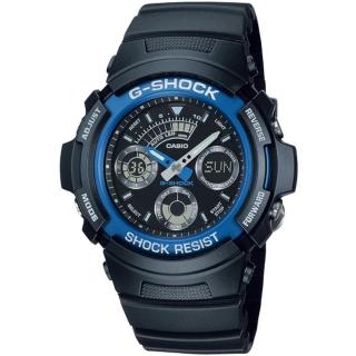 【CASIO 卡西歐】G-SHOCK 極速運動雙顯手錶 新年禮物(AW-591-2A/速)