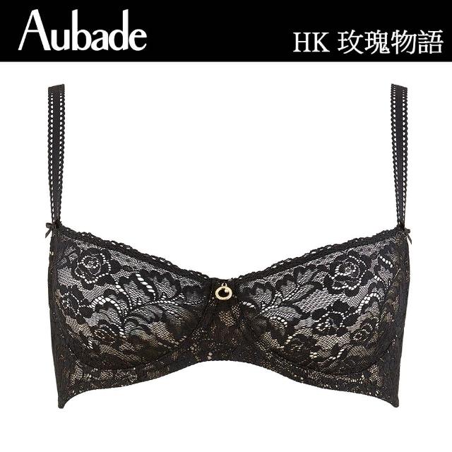 【Aubade】玫瑰物語蕾絲無襯內衣 性感內衣 法國進口 女內衣(HK-黑)