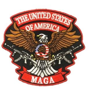 【A-ONE 匯旺】美國 愛國老鷹 MAGA PATCH 讓美國再次偉大 刺繡袖標 布標 布貼 補丁(NO.342)