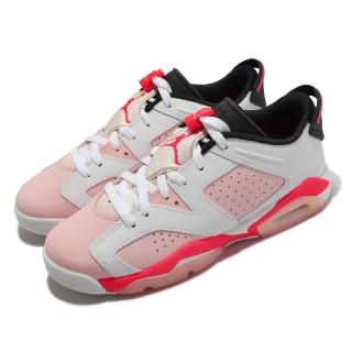 【NIKE 耐吉】休閒鞋 Air Jordan 6 Retro Low GS 大童 女鞋 泡泡糖粉 喬丹 AJ6(768878-102)