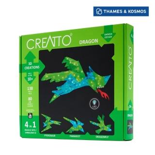 【英國T&K】越玩越靈巧 STEAM寶盒：LED 3D 克里托創意魔法片：龍和飛鳥(3523-Dragon)