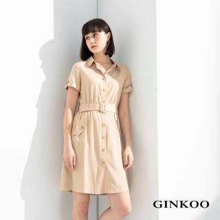 【GINKOO 俊克】大口袋襯衫洋裝