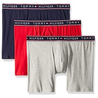 【Tommy Hilfiger】2022男經典棉質藍紅灰色修飾四角內著混搭3件組-網(預購)