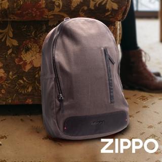 【Zippo官方直營】棕色帆布皮革後背包(皮件皮夾)