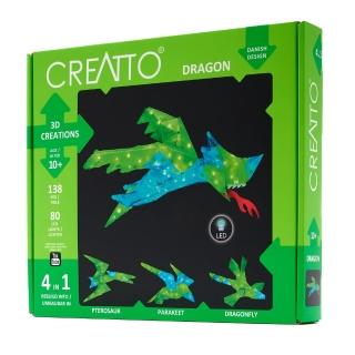 【英國T&K】越玩越靈巧 STEAM寶盒：LED 3D 克里托創意魔法片：龍和飛鳥(3523-Dragon)
