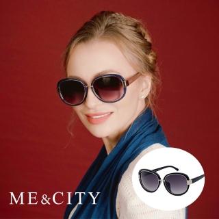 【ME&CITY】時尚義大利設計圓框太陽眼鏡 品牌墨鏡 抗UV400(ME120019 L000)