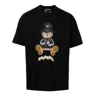 【DOMREBEL】男款 NY Bear Box 黑色短袖T恤(XS號、S號、M號)