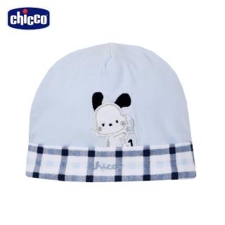 【Chicco】藍格無尾熊-格紋反折嬰兒帽(2022款式)