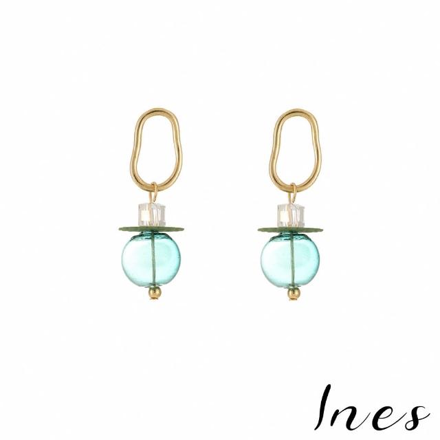 【INES】韓國設計S925銀針復古綠色氣泡造型耳環(S925銀針耳環 綠色耳環 氣泡耳環)