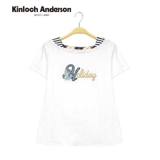【Kinloch Anderson】肩剪接飾片刺繡上衣 金安德森女裝(白)