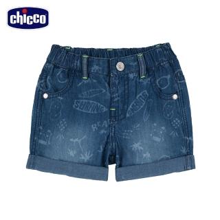 【Chicco】SB 衝浪小虎-棕梠水洗反折牛仔短褲(2022款式)