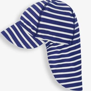 【JoJo Maman BeBe】嬰幼兒/兒童泳裝戲水UPF50+防曬護頸遮陽帽_藍白條紋(JJH2453)