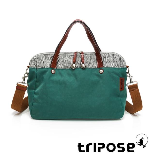 【tripose】漫遊系列岩紋玩色兩用手提背包(森林綠)