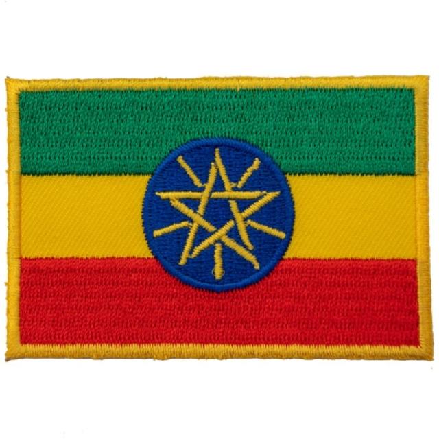 【A-ONE 匯旺】伊索比亞國旗 布標貼紙 繡片貼 熨燙背包貼 貼布繡 電繡貼紙 布標 背包貼 補丁貼