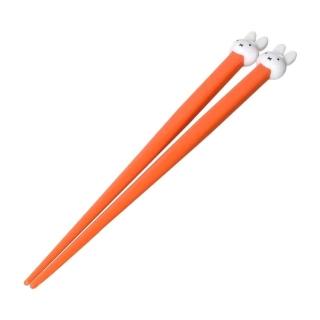 【小禮堂】Miffy 米飛兔 立體造型塑膠筷子 18cm 《橘玩偶款》(平輸品) 米菲兔