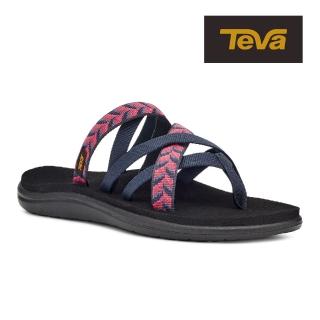 【TEVA】原廠貨 女 Voya Zillesa 交叉織帶夾腳拖鞋/雨鞋/水鞋(幾何深藍-TV1117032RGNV)