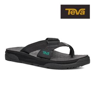 【TEVA】原廠貨 男 Revive 95 Slide 寬版織帶中厚底夾腳拖鞋/雨鞋/水鞋(黑色-TV1124052BLK)