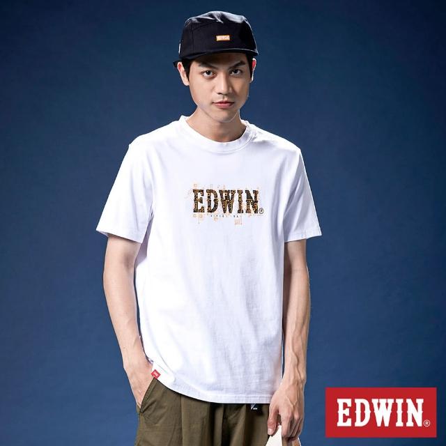【EDWIN】男女裝 網路獨家↘晶片LOGO短袖T恤(白色)