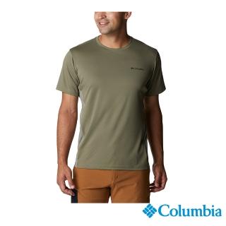 【Columbia 哥倫比亞 官方旗艦】男款-Omni-Shade UPF50酷涼快排短袖上衣-軍綠(UAE08090AG / 2022年春夏商品