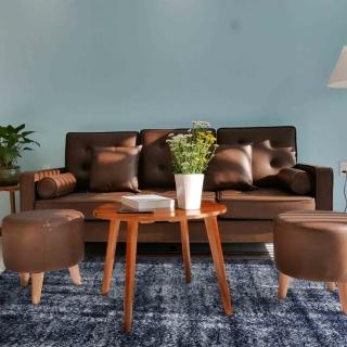 【山德力】混色長毛地毯140X200深淺藍(適用於客廳、起居室空間)