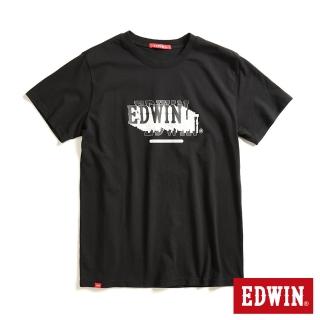 【EDWIN】男女裝 網路獨家↘3D前後複製短袖T恤(黑色)