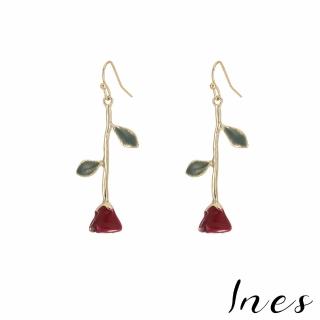 【INES】玫瑰耳環/韓國設計法式復古優雅單支玫瑰造型耳環(2色任選)