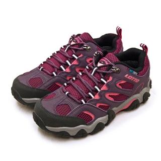 【LOTTO】女 專業多功能防水戶外踏青健行登山鞋 REX ULTRA系列(紫紅 3807)