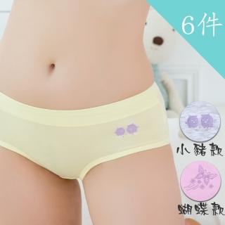 【Duolian 多莉安】糖果色系棉質3D膠圖內褲6件組(081199)
