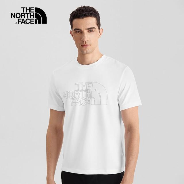 【The North Face 官方旗艦】北面男款白色吸濕排汗防曬短袖T恤｜5JYQFN4