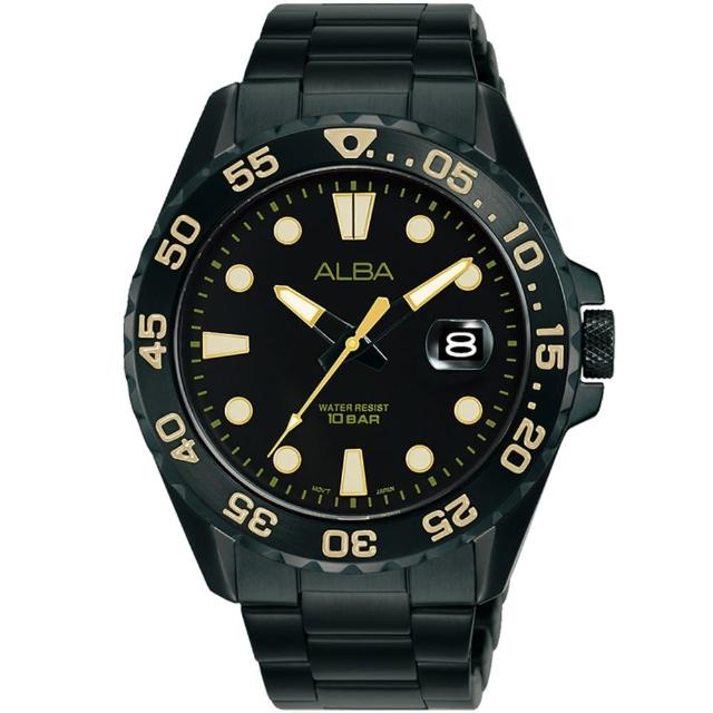 【ALBA】雅柏 運動風潛水造型手錶-42mm 情人節禮物(VJ42-X322SD/AS9N23X1)