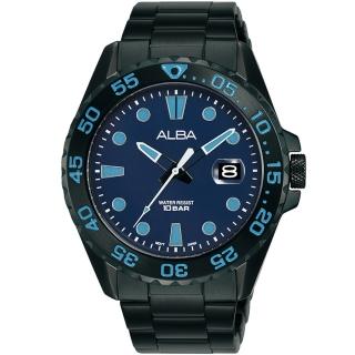 【ALBA】雅柏 運動風潛水造型手錶-42mm 情人節禮物(VJ42-X322B/AS9N27X1)