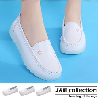 【J&H collection】真皮花瓣果凍軟底休閒鞋(現+預 藍色/粉色/銀色)
