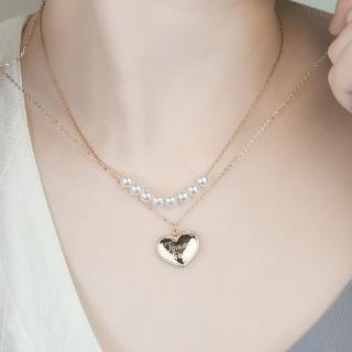 【MiiK】珍珠項鍊｜雙串項鍊 ｜愛心造型《親愛的你》(短項鍊/項鍊/珍珠/珍珠項鍊)