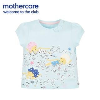 【mothercare】專櫃童裝 游泳女孩花朵短袖T恤/上衣(9-12個月)