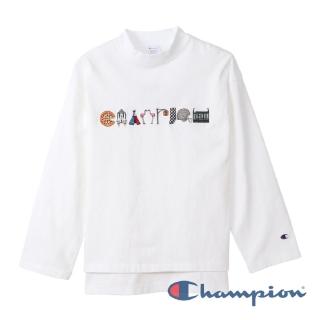 【Champion】官方直營-Womens刺繡Logo長袖Tee-女(白色)