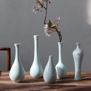 【JEN】手工復古陶瓷花瓶花器桌面擺飾居家裝飾-影青(7款可選)