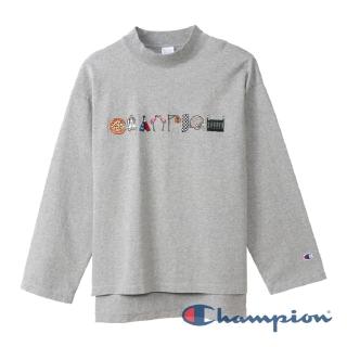 【Champion】官方直營-Womens刺繡Logo長袖Tee-女(灰色)