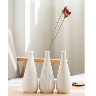 【JEN】北歐小清新手工陶瓷豎條紋花瓶花器桌面擺飾居家裝飾高22cm