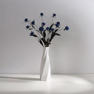 【JEN】簡約現代白瓷花瓶桌面擺飾花器居家裝飾工藝品高17.8cm(天羅)