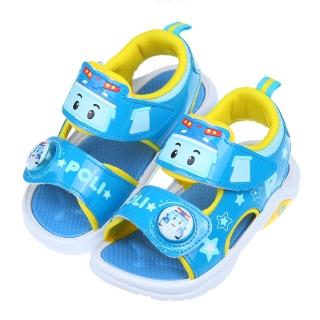 【布布童鞋】POLI救援小英雄波力星光滿點藍色兒童電燈涼鞋(B2F106B)