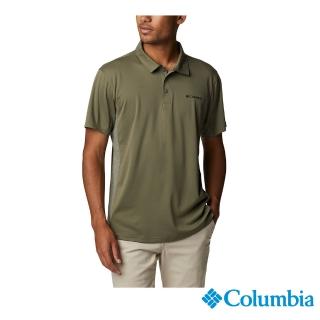 【Columbia 哥倫比亞 官方旗艦】男款-Omni-Shade UPF50酷涼快排Polo衫-軍綠(UAE92290AG / 2022年春夏商品)