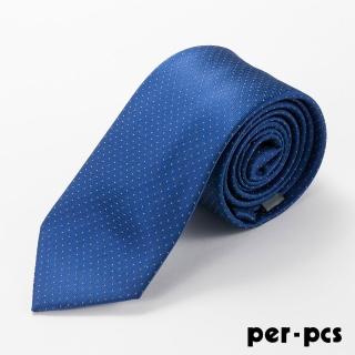 【per-pcs 派彼士】商務體面優質領帶_藍底黃點(D-107)