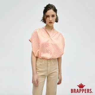 【BRAPPERS】女款 點點細褶立領襯衫(粉底白點)