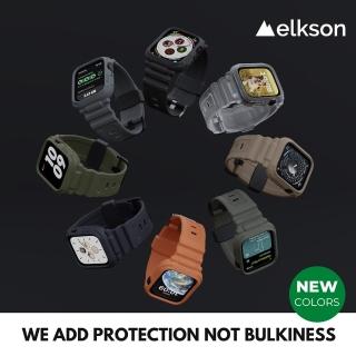 【elkson】AppleWatch 9/8/7/6/5/4/SE QuattroPro柔韌透氣TPU一體成形軍規錶帶44/45mm(適用新款S9)