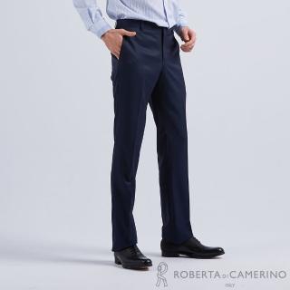 【ROBERTA 諾貝達】男裝 年青俐落剪裁 素面平口西裝褲(藍)