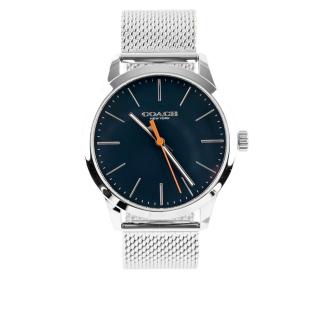 【COACH】Baxter 39mm 不鏽鋼手錶(深藍錶盤/銀色)