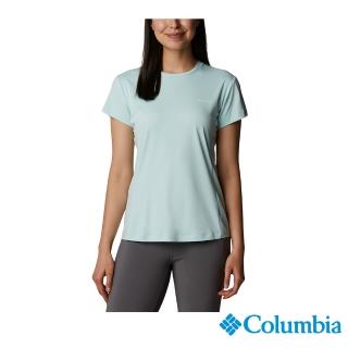 【Columbia 哥倫比亞 官方旗艦】女款- Omni-ShadeUPF50酷涼快排短袖上衣-湖水綠(UAR29570AQ / 2022年春夏商