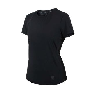 【FIRESTAR】女彈性圓領短袖T恤-慢跑 路跑 涼感 運動 上衣 炫彩反光 黑紫白(DL262-10)