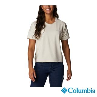 【Columbia 哥倫比亞 官方旗艦】女款-Omni-Shade UPF50快排短袖上衣-卡其(UAR89560KI / 2022年春夏商品)